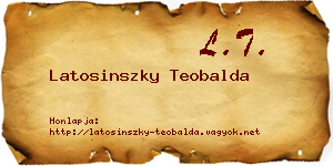 Latosinszky Teobalda névjegykártya